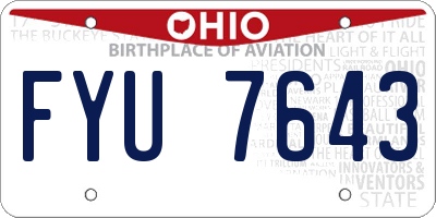 OH license plate FYU7643