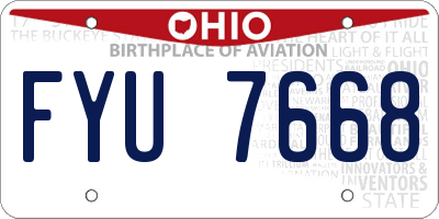 OH license plate FYU7668