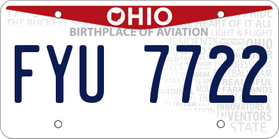 OH license plate FYU7722