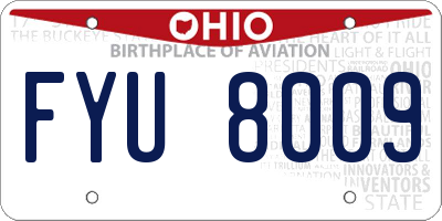 OH license plate FYU8009