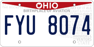 OH license plate FYU8074