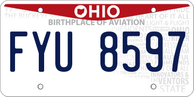 OH license plate FYU8597