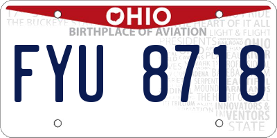 OH license plate FYU8718