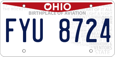 OH license plate FYU8724