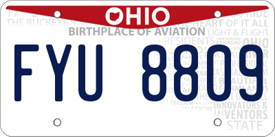 OH license plate FYU8809