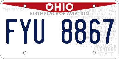 OH license plate FYU8867