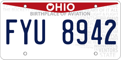 OH license plate FYU8942