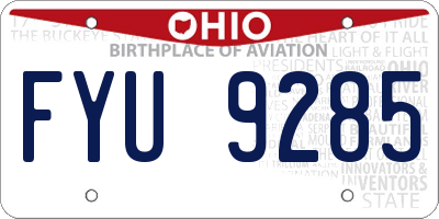OH license plate FYU9285
