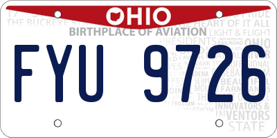 OH license plate FYU9726
