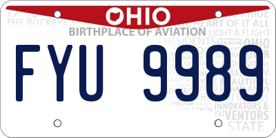 OH license plate FYU9989