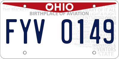 OH license plate FYV0149