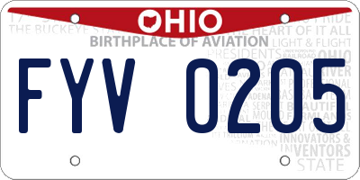 OH license plate FYV0205