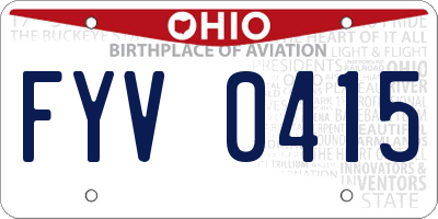 OH license plate FYV0415