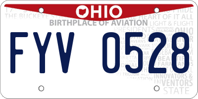 OH license plate FYV0528