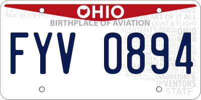 OH license plate FYV0894