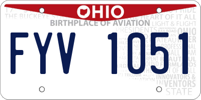 OH license plate FYV1051
