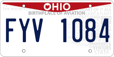 OH license plate FYV1084