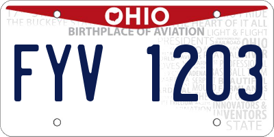 OH license plate FYV1203