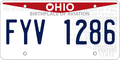 OH license plate FYV1286