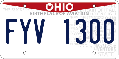 OH license plate FYV1300