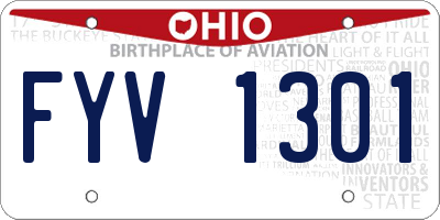 OH license plate FYV1301