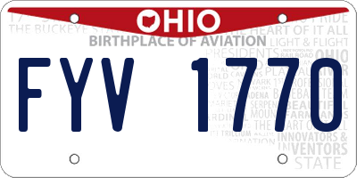 OH license plate FYV1770
