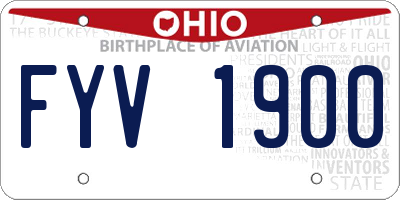 OH license plate FYV1900