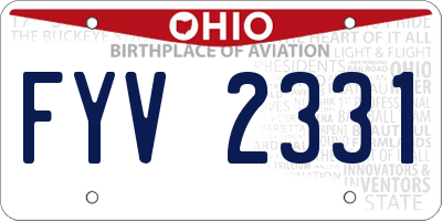 OH license plate FYV2331