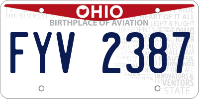 OH license plate FYV2387