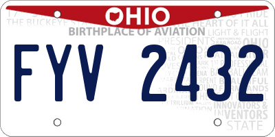 OH license plate FYV2432