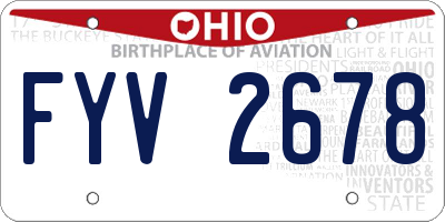 OH license plate FYV2678