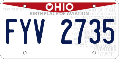 OH license plate FYV2735