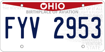 OH license plate FYV2953