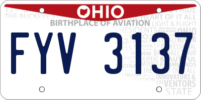OH license plate FYV3137
