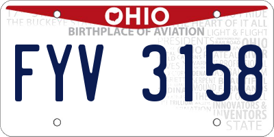 OH license plate FYV3158
