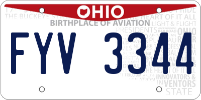 OH license plate FYV3344