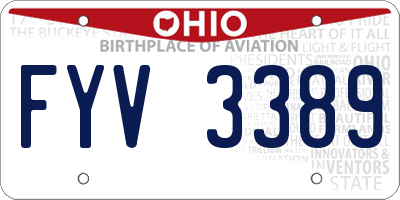 OH license plate FYV3389