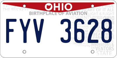 OH license plate FYV3628