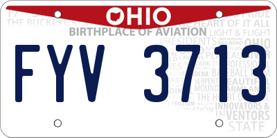 OH license plate FYV3713