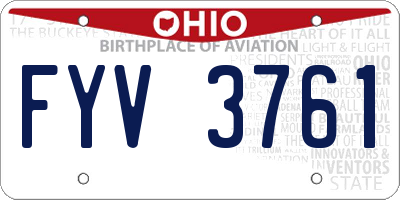 OH license plate FYV3761