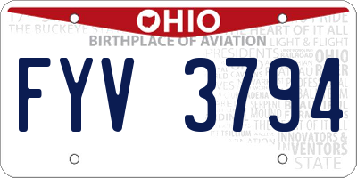 OH license plate FYV3794