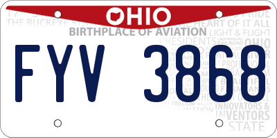 OH license plate FYV3868