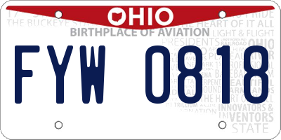OH license plate FYW0818