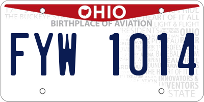 OH license plate FYW1014
