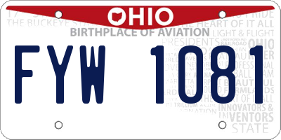 OH license plate FYW1081