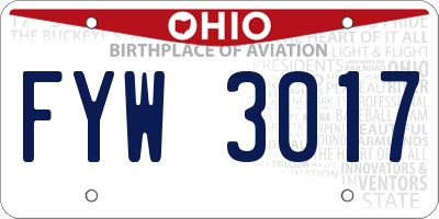 OH license plate FYW3017
