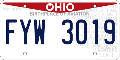 OH license plate FYW3019