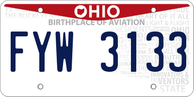 OH license plate FYW3133
