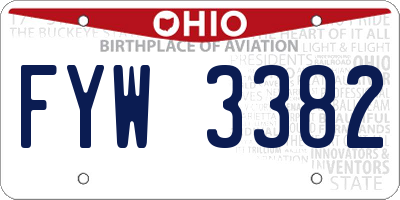 OH license plate FYW3382