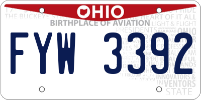 OH license plate FYW3392